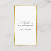 Elegant Red Wine Stain Wine Glass Faux Gold Border Visitekaartje (Achterkant)