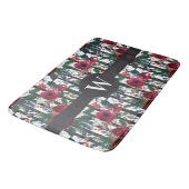Elegant Red Winter Roos Black Stripe Pattern Badmat (Gekanteld)