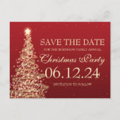Elegant redt de datum waarop het kerstfeest rood i aankondigingskaart (Voorkant)