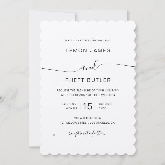 Elegant Refined Luxury Calligraphy Wedding Kaart (Voorkant)