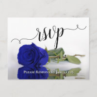 Elegant reflecterend Royal Blue Roos Wedding RSVP