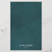 Elégant Reflet Turquoise Rose Budget Mariage Menu (Dos)