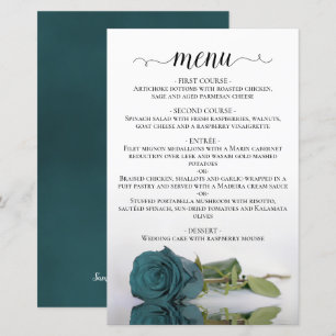 Elégant Reflet Turquoise Rose Budget Mariage Menu