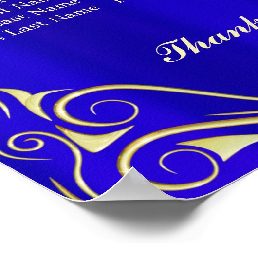 Elegant Regal Golden Typography Seat Chart Poster (Hoek)