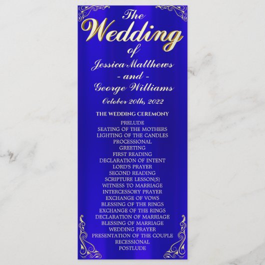 Elegant Regal Golden Typography Wedding Programma (Voorkant)