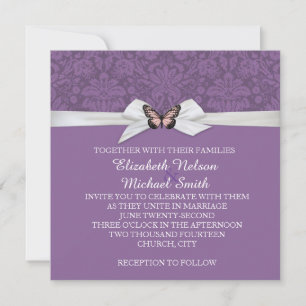Élégant Régal Tudor Mariage damassé Invitation