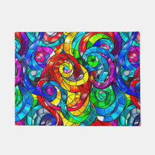 Elegant regenboog gebrandschilderd glas patroon deurmat