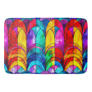 Elegant Regenboog Glas-in-Lood Patroon Badmat