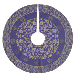 Elegant Regency Blue Damask kerstboomrok Kerstboom Rok