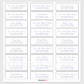 Élégant Regency Blue Script Étiquettes de adresse  (Feuille)