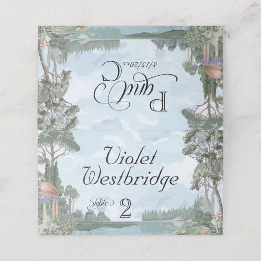 Elegant Regency Era Tuin Trouwtafel Nummer (Buitenkant ongevouwen)