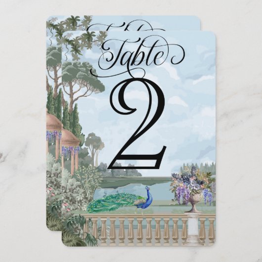 Elegant Regency Era Tuin Trouwtafel Nummer (Voorkant / Achterkant)