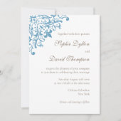 Elegant Regency French Blue Fleur de Lis Pattern Kaart (Voorkant)