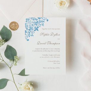 Elegant Regency French Blue Fleur de Lis Pattern Kaart