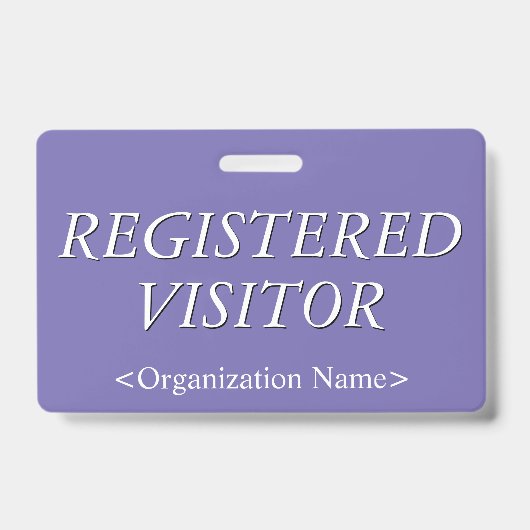 Elegant "REGISTERED VISITOR"-badge Badge (Front)