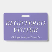 Elegant "REGISTERED VISITOR"-badge Badge (Back)