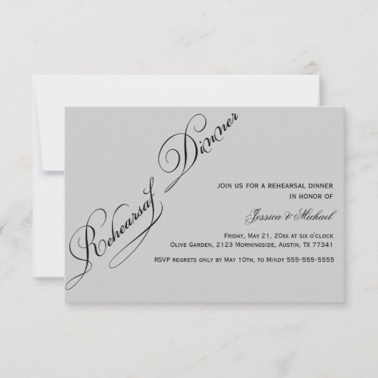 Elegant Rehearsal Dinner Invitation Kaart (Voorkant)