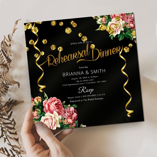 Elegant Rehearsal Dinner Invitation Kaart
