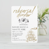 Elegant Rehearsal Dinner Kaart (Staand voorkant)
