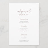 Elegant Rehearsal Dinner Menu – Two-Sided Card Kaart (Voorkant)