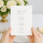 Elegant Rehearsal Dinner Menu – Two-Sided Card Kaart