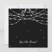 Elegant Rehearsal Dinner Sparking String Black Kaart (Achterkant)