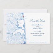 Elegant Rehoboth Beach Delaware Kaart Bruiloft (Voorkant)
