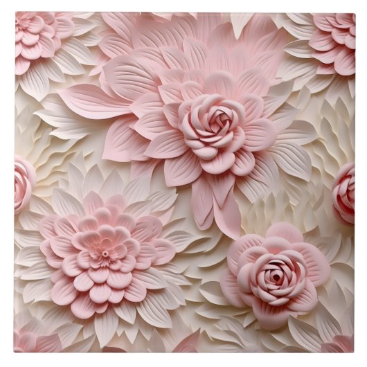 Elegant reliëf 3D bloemreliëf Tegeltje (Voorkant)