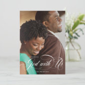 Elegant Religieuze Emmanuel God met ons Foto Feestdagenkaart (Staand voorkant)