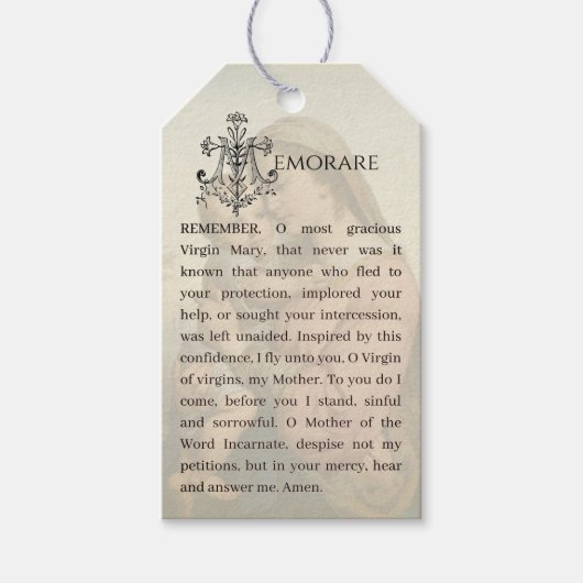 Elegant Religieuze Maagd Mary Jesus Marian Prayer Cadeaulabel (Voorkant)