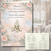 Elegant Religious Catholic Wedding Mass Program Kaart