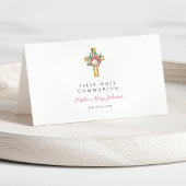 Elegant Religious Cross Floral First Community