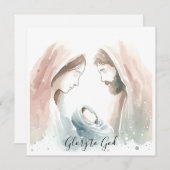 Elegant Religious Glory To God Christian Christmas Feestdagenkaart (Voorkant / Achterkant)