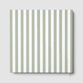 Elegant Religious Sage Green Stripes Baptism (Verso)