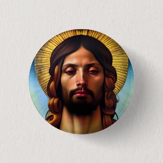 Elegant Renaissance Jesus Button (Voorkant)