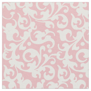 Elegant Renaissance Swirls Peachy Pink Damask Stof