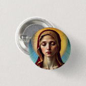 Elegant Renaissance Virgin Mary Button (Voorkant /achterkant)