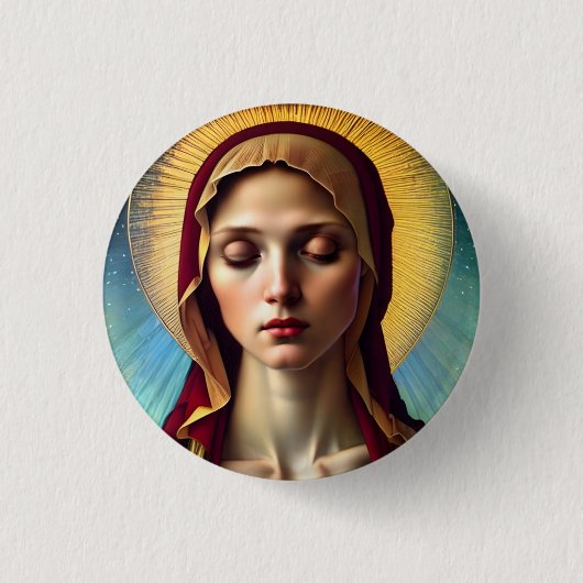 Elegant Renaissance Virgin Mary Button (Voorkant)