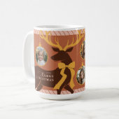 Elegant rendier 3 foto collage kerst koffiemok (Voorkant links)