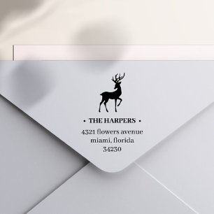 ELEGANT RENDIER ANTLERS VAKANTIE RETOURADRES  ZELFINKTENDE STEMPEL