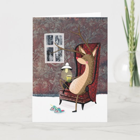 Elegant Rendier Feestdagen Kaart (Voorkant)