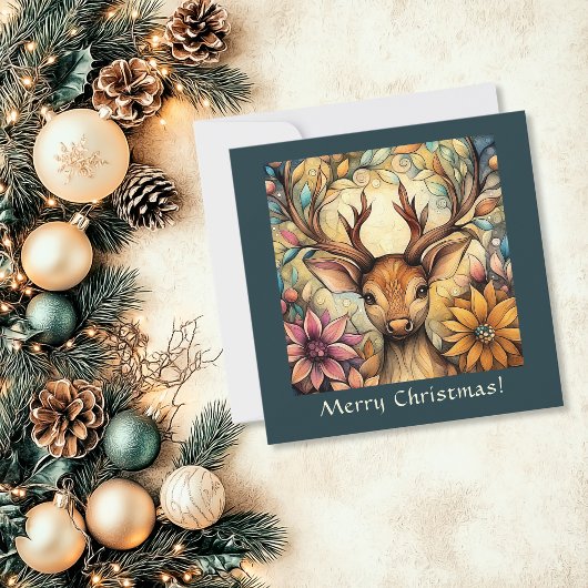 Elegant rendier  feestdagenkaart