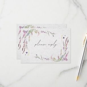Élégant Repas Fleur sauvage moderne Mariage RSVP