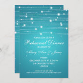 Elegant repesal Dinner Sparking Lines Turquoise Kaart (Voorkant / Achterkant)