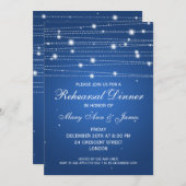 Elegant repetial Dinner Sparging Lines Sapphire Kaart (Voorkant / Achterkant)