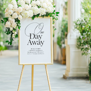 Elegant repetitie diner Wit welkomstbord Poster