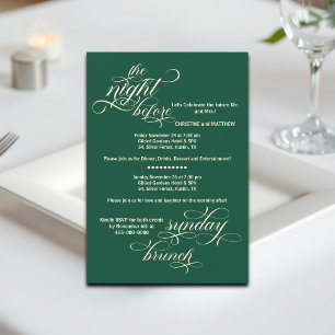 Elegant repetitiediner en zondagsbrunch Blauwgroen Kaart