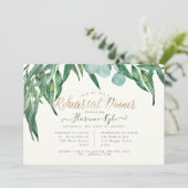 Elegant repetitiediner Eucalyptus Greenery Kaart (Staand voorkant)