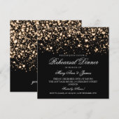 Elegant repetitief Dinner Gold Midnight Glam Kaart (Voorkant / Achterkant)