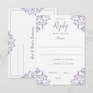 Elegant Reply Card - Nadine (Lavender) Kaart